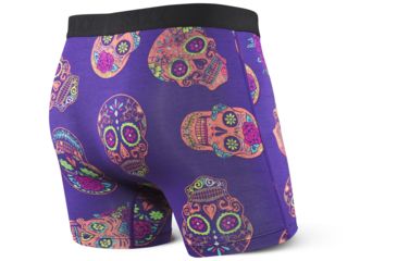 Image of SAXX Vibe Modern Fit Boxer Brief - Mens, Purple Day Of The Dead, M, SXBM35-DOP-M
