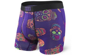 Image of SAXX Vibe Modern Fit Boxer Brief - Mens, Purple Day Of The Dead, M, SXBM35-DOP-M