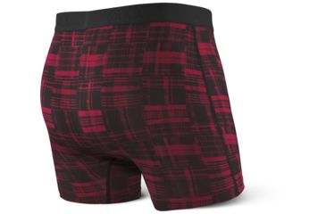 Image of SAXX Vibe Modern Fit Boxer Brief - Mens, Red Patched Plaid, S, SXBM35-RPP-S