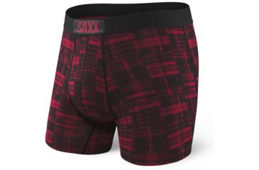 Image of SAXX Vibe Modern Fit Boxer Brief - Mens, Red Patched Plaid, S, SXBM35-RPP-S