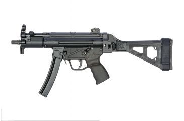 Image of SB Tactical Side Folding Brace SBT5KA, Aluminum MP5 Adapter, QD, Black, SBT5KA-01-SB