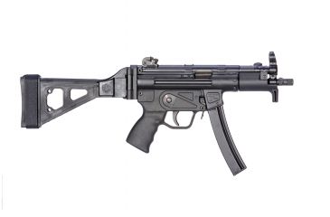 Image of SB Tactical Side Folding Brace SBT5KA, Aluminum MP5 Adapter, QD, Black, SBT5KA-01-SB