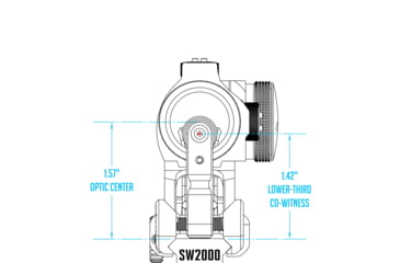Image of Scalarworks PEAK/02 Folding Iron Front And Rear Sight, 1.57in, Black, SW2000