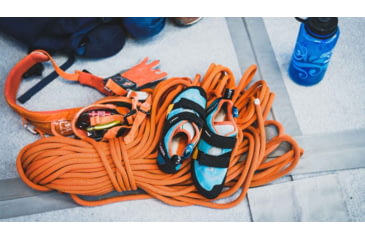 Image of Scarpa Force V Climbing Shoes - Womens, Ice Fall/Mandarin Red, 41.5, 70018/002-IfallMred-41.5