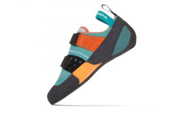Image of Scarpa Force V Climbing Shoes - Womens, Ice Fall/Mandarin Red, Medium, 34.5, 70018/002-IfallMred-34.5