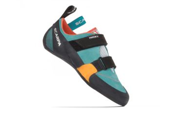 Image of Scarpa Force V Climbing Shoes - Womens, Ice Fall/Mandarin Red, Medium, 34.5, 70018/002-IfallMred-34.5