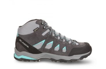 Image of Scarpa Moraine Mid GTX Hiking Shoes, Womens, Grey/Lagoon, Medium, 38.5, 63064/202-GryLag-38.5