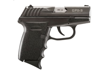 Image of SCCY Industries CPX-3 Pistol, .380 ACP, 2.96in barrel, black Zytel polymer frame, integrated polymer grip, recoil operated semi-automatic, fixed white 3-dot, 10 round magazine, SCCYCPX3.380ACP2.961FRRMPG