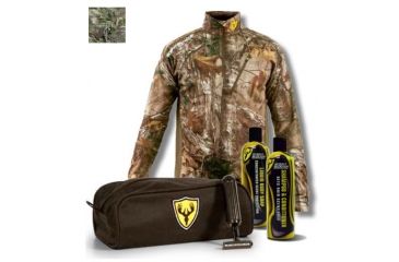 Image of ScentBlocker Mens Performance 1/4 Zip Sweatshirt w/Micro Travel Bag,Real Tree Max 1,2XL 1/4 ZIP M1 2XL