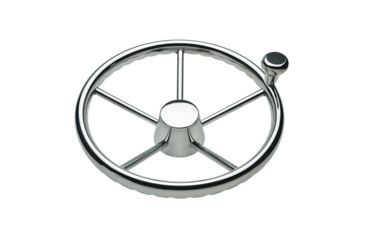Image of Schmitt &amp; Ongaro Marine 170 13.5" Stainless 5-Spoke Destroyer Wheel w/ Stainless Cap and FingerGrip Rim - Fits 3/4" Tapered Shaft Helm 44213