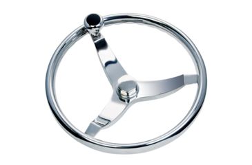Image of Schmitt &amp; Ongaro Marine 714 Vision Cast 13.5" SS WHeel w/Knob, Finger Grip &amp; Faux Nut - 3/4" Taper Shaft 56439