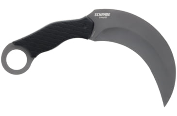 Image of Schrade Boneyard Fixed Blade Knife, 5.2in, AUS-8 Steel, Titanium Nitride Karambit Blade, Black Rubberized Handle, 1182504