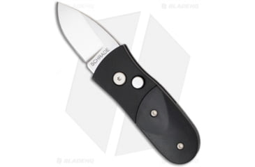 Image of Schrade California Issue Automatic Folding Knife, 1.75in, 440 Stainless Steel, Drop Point Blade, Delrin Black Handle, Steel/Black, 4.875in, BHQ-9819