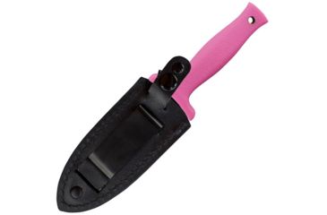 Image of Schrade Double Edge Boot Knife, 7 in, Pink Handle, Plain, Leather, SCHF19P