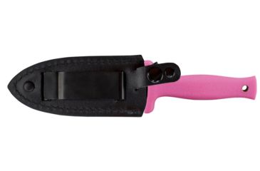 Image of Schrade Double Edge Boot Knife, 7 in, Pink Handle, Plain, Leather, SCHF19P