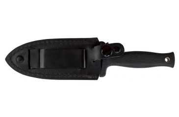 Image of Schrade Double Edge Boot Knife, 9 in, BLK Handle/Plain, Leather, SCHF19L