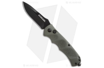 Image of Schrade Extreme Survival Automatic Folding Knife, 3.25in, Stainless Steel, Spear Point Blade, Aluminum OD Green Handle, Black/OD Green, 7.875in, BHQ-26179