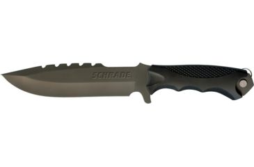 Image of Schrade Extreme Survival Full Tang Fixed Blade Knife and Tool,6.6in Steel Drop Point Blade,Black TPE Wrapped Handle,Clam Package SCHF27CP