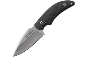 Image of Schrade Full Tang Fixed Blade Knife, 3in, Drop Point, Satin, Black TPR Handle SCHF66