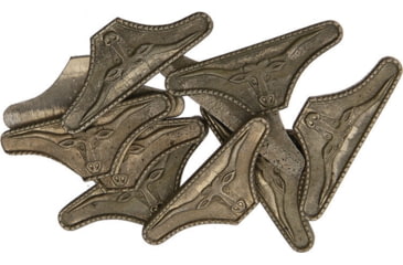 Image of Schrade Long Horn Shield, Long Horn Design, Antique Brass Finish, 1in Overall, Package Of 10, S416