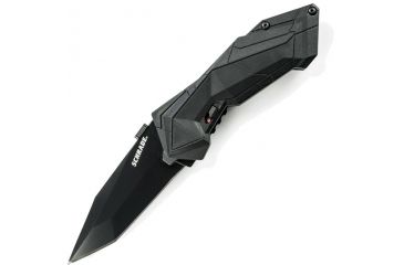 Image of Schrade Magic Assist, Black Aluminum Handle, Black Blade, Plain SCHA3B