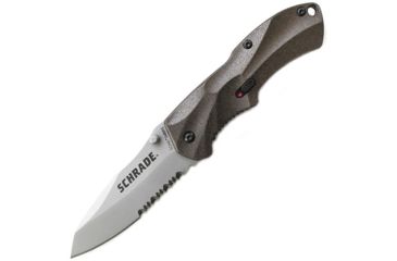 Image of Schrade SCHA7 Mini MAGIC, Brown Alum. Handle, BLK ComboEdge, SCHA7SMBRS