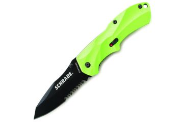 Image of Schrade SCHA7 Mini MAGIC, Green Alum. Handle, BLK ComboEdge, SCHA7SMGRS
