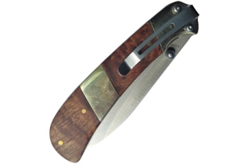 Image of Schrade Old Timer Linerlock Ironwood Folding Knife, Old Timer, 4in Closed, 3in Satin SS Blade, Thumb Stud, Pocket Clip, Ironwood And Nickel Silver Handle, 1100028