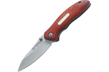 Image of Schrade Old Timer Linerlock Rosewood Folding Knife, Old Timer, 4in Closed, 3in Satin SS Blade, Rosewood Handle, Inlay Shield, Thumb Stud, Pocket Clip, 1100030