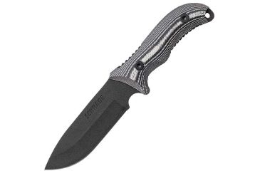 Image of Schrade SCHF36M Fixed Blade Knife,5.05in,Micarta Handle,Black Drop Point Plain w/Sheath SCHF36M
