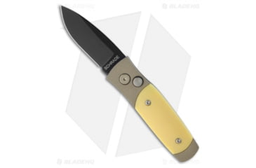 Image of Schrade Smedy Automatic Folding Knife, 2.50in, 440 Stainless Steel, Drop Point Blade, Delrin Yellow Handle, Black/Yellow, 6.00in, BHQ-16211