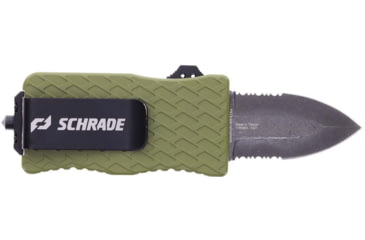 Image of Schrade Uproar Mini D/A OTF Knife, 1.9in Dagger Point OD Green/Stainless Steel, 1159306
