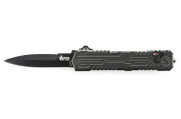 Image of Schrade Viper 3rd Generation Automatic Folding Knife, 3.5in, 4034 Steel, Plain Blade, Black Finish, Black Titanium Nitride Handle, SCHOTF3B