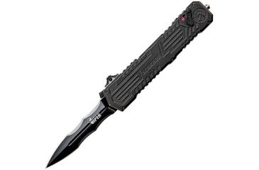 Image of USED Schrade Viper OTF Assist Folding Knife,3.5in, Black Alumium,Double Edge Black Plain SCHOTF3CB, EDEMO1