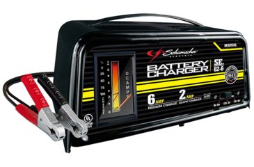 Image of Schumacher Dual-Rate 2/6 Amp Manual Battery Charger, Black SE826