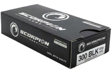 Image of Scorpion .300 AAC Blackout 220 Grain Subsonic Rifle Ammo, 20 Rounds, 300B220-SUB20