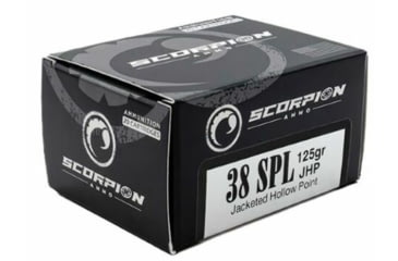 Image of Scorpion .38 Special 125 Grain Jacketed Hollow Point Brass Cased Pistol Ammo, 20 Rounds, 38125JHP-S20