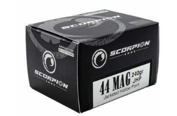 Image of Scorpion .44 Remington Magnum 240 Grain Jacketed Hollow Point Brass Cased Pistol Ammo, 20 Rounds, 44M240JHP-S20