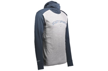 Image of SCOTT Defined Merino L/SL Hoody - Mens, Dark Blue/Light Grey Melange, Large, 2837967037008