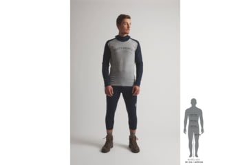 Image of SCOTT Defined Merino L/SL Hoody - Mens, Dark Blue/Light Grey Melange, Large, 2837967037008