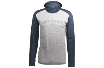 Image of SCOTT Defined Merino L/SL Hoody - Mens, Dark Blue/Light Grey Melange, Large, 2837967037008
