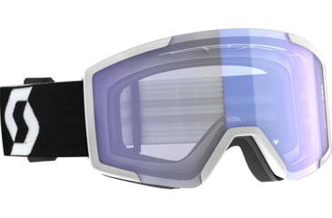 Image of SCOTT Shield Goggle, Team White/Black/Illuminator Blue Chrome, 2778377068342