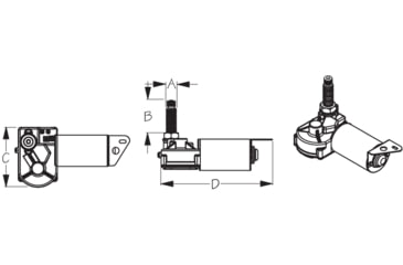 Image of Sea-Dog MRV Wiper Motor - 110 deg Sweep, 2.5 Shaft Length, Black, 412121B-3