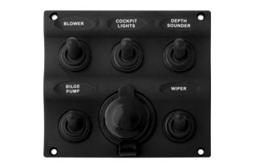 Image of Sea-Dog Nylon Switch Panel - Water Resistant - 5 Toggles w/Power Socket 79026