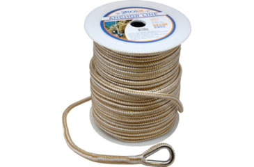 Image of Sea-Dog Premium Double Braided Nylon Anchor Line - 3/8in x 60', Gold/White, 302110060G/W-1