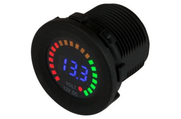 Image of Sea-Dog Round Voltage Meter DC - 5V-15V w/Rainbow Dial 77911