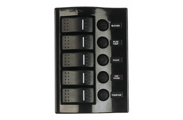 Image of Sea-Dog Sea Dog Wave Rocker Switch Panel With 5 Illuminating Switches And Fuse, 425110-1