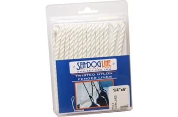 Image of Sea-Dog Twisted Nylon Fender Line - 1/4in x 6, White, 301106006WH-1