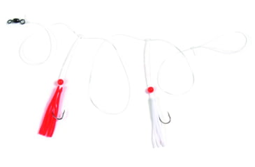 Image of Sea Striker Croaker Rig, #2 Nickel Bait Holder Hooks, Red Beads w/Red &amp; White Skirts, CR2RW
