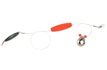 Image of Sea Striker Flounder Rig 25&quot; 40lb Mono, #4 Nickel Blade, 2 1/2&quot; Red Cork, 1-1/4oz Cigar Weight, 12/Ring, FR-RED-114